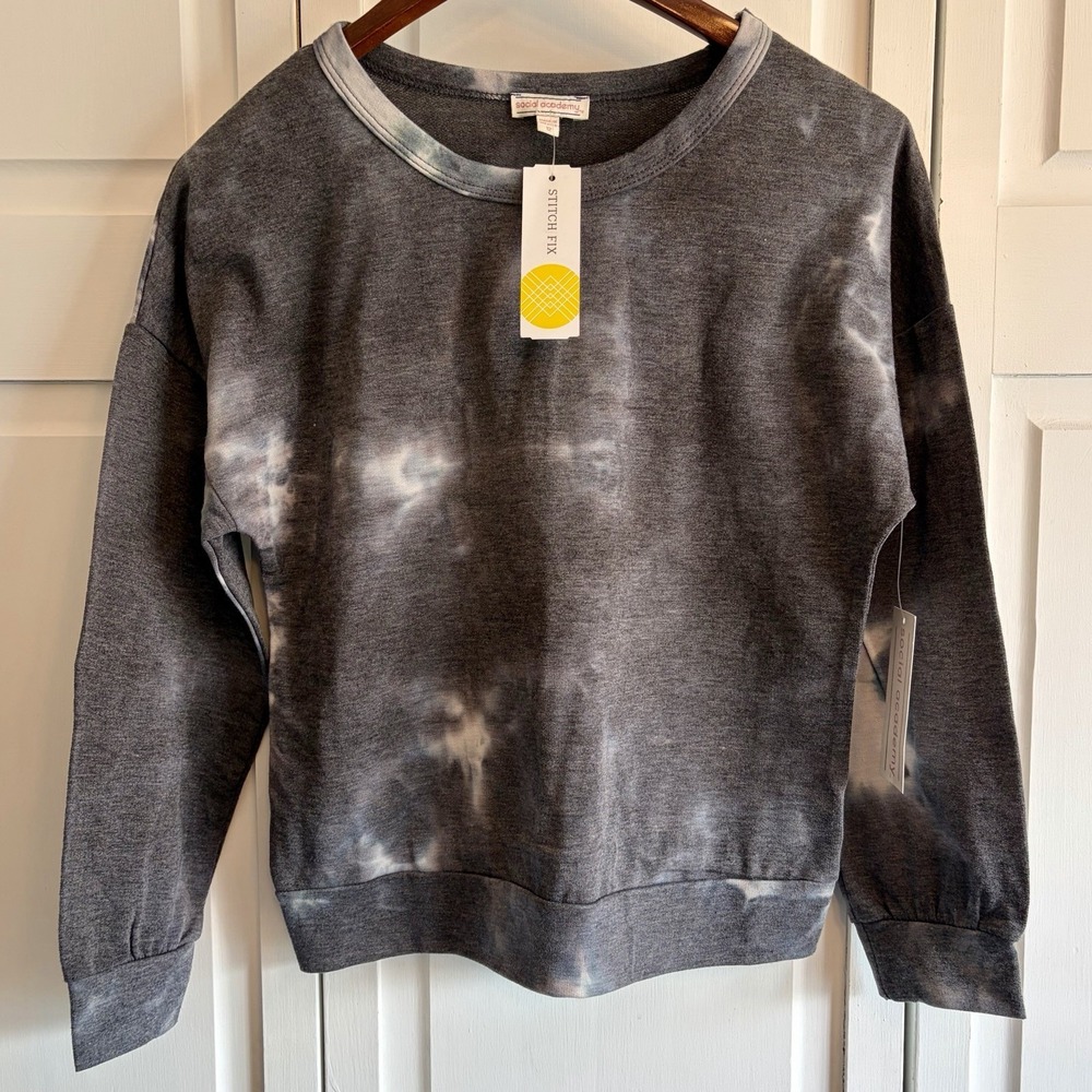 Social Academy Gianna Pullover Dark Gray‎ Tie Dye Sweatshirt Girls Size 12 Soft
